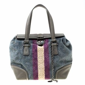 Pre-owned Gucci Velvet Horsebit Treasure Small Boston Bag